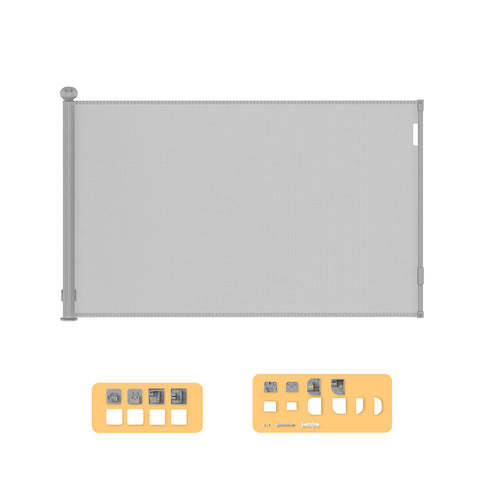 BoPeep Retractable Baby Safety Gates 300cm Grey 300 cm-1864184339647041536
