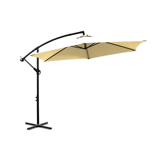 Mountview 3M Outdoor Umbrella Cantilever Beige Without Base-1864184441870618624