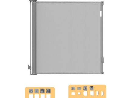 BoPeep Retractable Baby Safety Gates 150cm Grey 150 cm-1864184339366023168