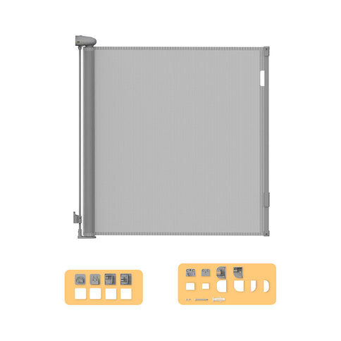 BoPeep Retractable Baby Safety Gates 150cm Grey 150 cm-1864184339366023168