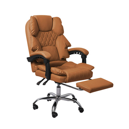 Levede Gaming Chair Office Computer Brown Footrest-1973194005621641216