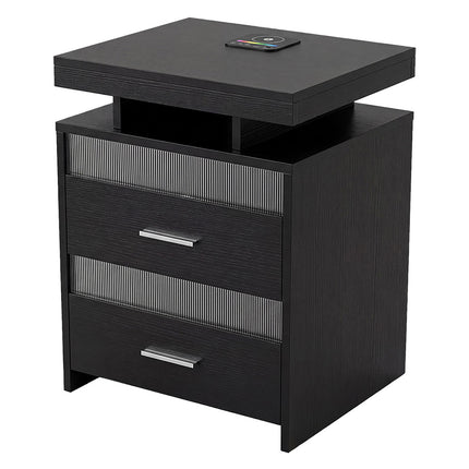 Levede Smart Bedside Table Charging Station Motion Sensor Modern Nightstand-2050056780108664832