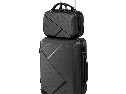 Slimbridge 2pcs 20"Travel Luggage Set Black-1864184360790528000