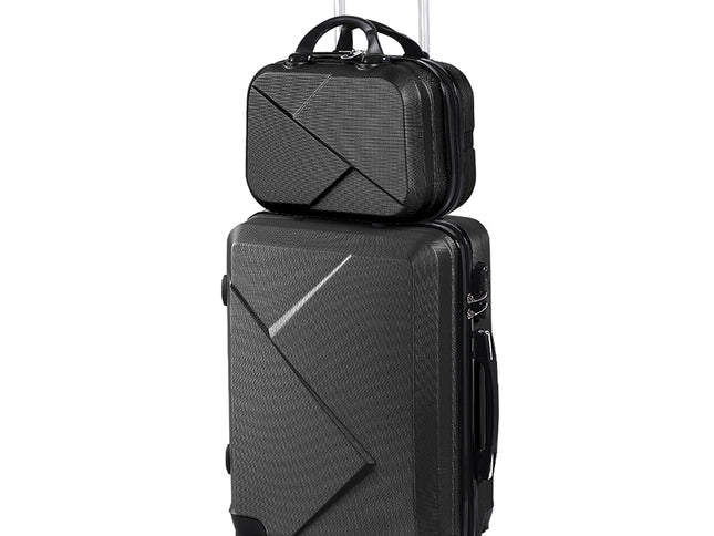 Slimbridge 2pcs 20"Travel Luggage Set Black-1864184360790528000