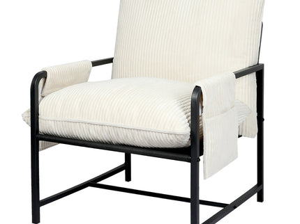 Levede Metal Framed Lounge Chair Corduroy in Beige-1910149774984744960