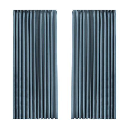 Marlow 2XBlockout Curtains Chenille 180x250 Blue CD1016-180x250-DG-1973194067152080896
