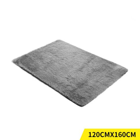 Marlow Floor Mat Rug Soft Shaggy Rugs Grey 120x160cm-1864183504716304384