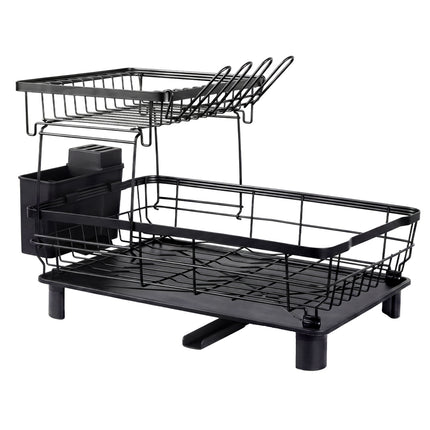 Toque 2 Tier Drying Rack Kitchen Organizer Storage Plate Drainer Cutlery Holder-2061251870420242432