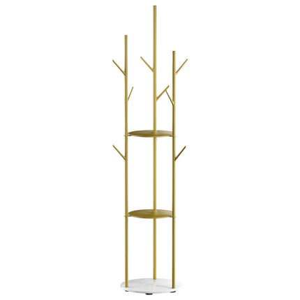 Levede Coat Rack Clothes Stand 8 Hook Organizer Gold-1973193820849967104