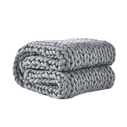 Dreamz Knitted Weighted Blanket Chunky Grey Kids-1973194040325312512