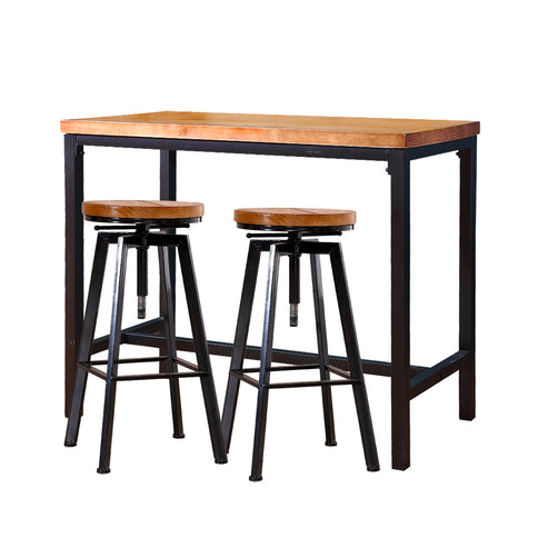 Levede 3pcs Bar Table Barstools Industrial-1910113235605000192
