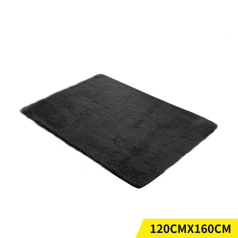 Marlow Floor Rugs Shaggy Rug Mats Shag Black 120x160cm-1864183504418508800