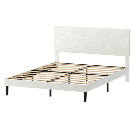 Levede Double Bed Frame Upholstered Adjustable Headboard Platform Mattress Base-2050056771569061888