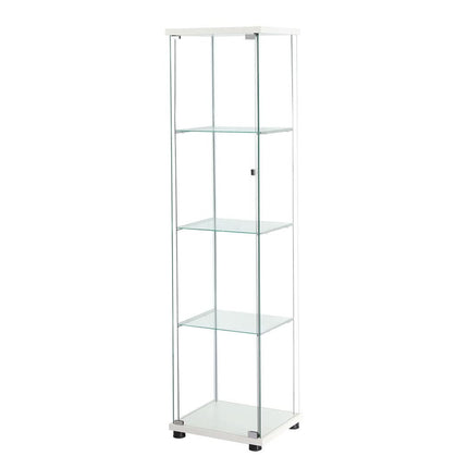 Stacked Display Cabinet Tempered Glass White-1954803004272152576