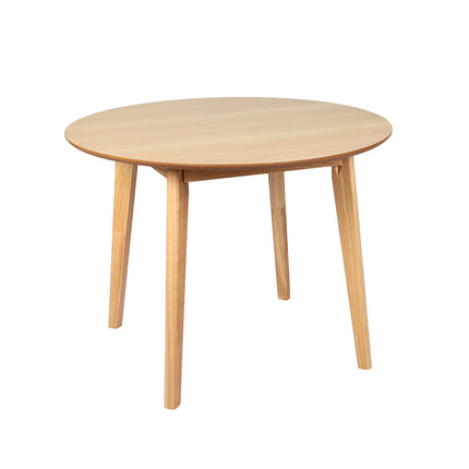 Levede Dining Table Round Rubberwood Base 100cm Natural 100 CM-1973194086840143872