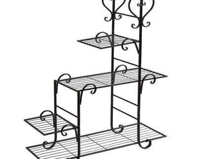 Levede Plant Stand Outdoor Indoor Metal Black-1894516826986123264