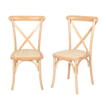 Levede 2X Dining Chairs Cross Back Chair-1973193437708685312