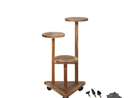 Levede 3-Tier Plant Stand Wood Wooden-1864184730652643328