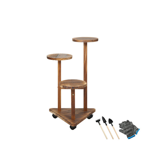 Levede 3-Tier Plant Stand Wood Wooden-1864184730652643328