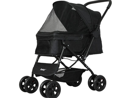PaWz Pet Stroller Dog Cat Carrier Foldable Black-1864184625052651520