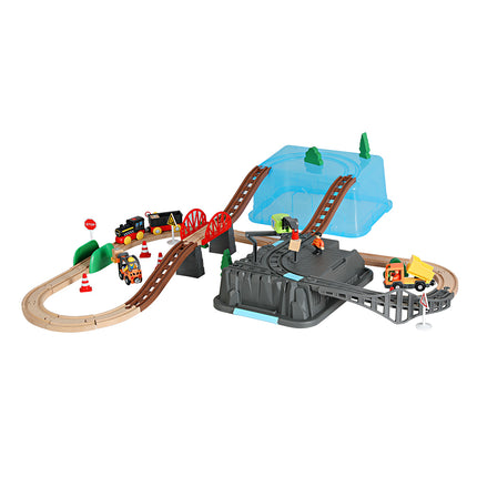 Bopeep Toy Train Set Track DIY Wooden-1975420474666127360