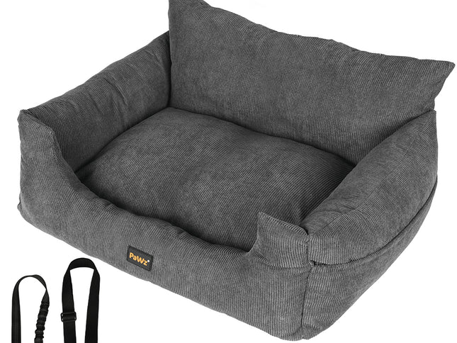 PaWz Pet Car Booster Seat Dog Protector L Grey Large-1864184541778939904