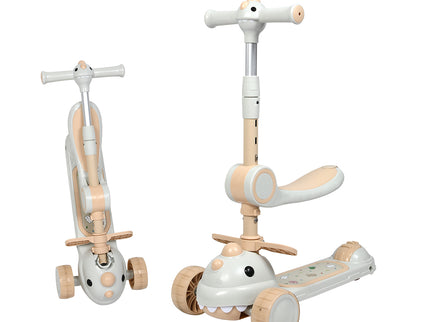BoPeep Foldable Kids Scooter Flip-able Seat Beige-1954802362019352576