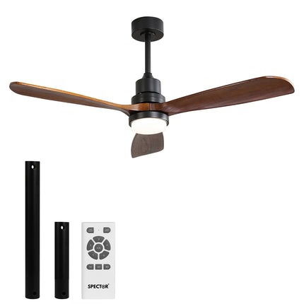 Spector 52'' Wood Ceiling Fan DC Motor Walnut-1954802706786947072