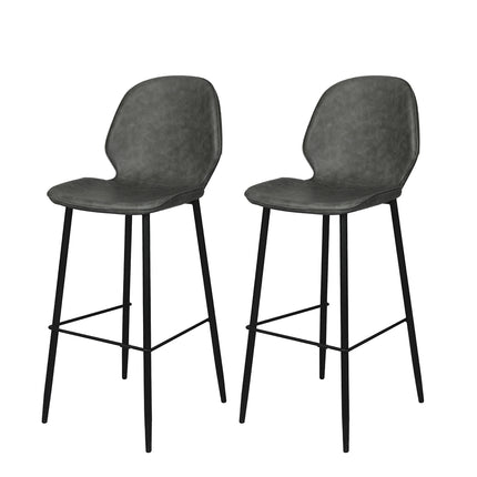 Levede 2x Bar Stool Barstools Counter Grey-1973194084180955136