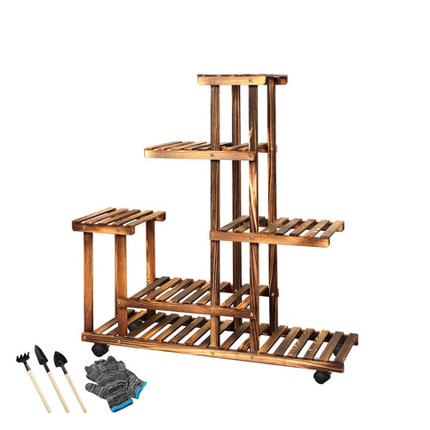 Levede 5-Tier Plant Stand Wood Wooden-1864184731810271232