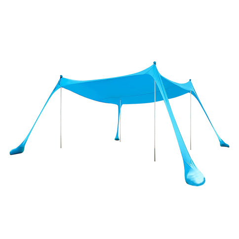 Beach Tent Camping Canopy 4-6 Person Family Sun Shade Shelter 300x300cm Blue-1894516816504557568