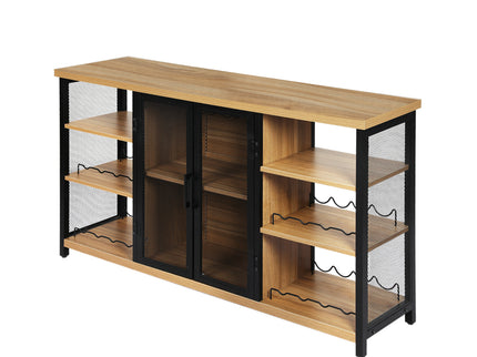 Levede Bar Cabinet Buffet Sideboard Oak-1942353402042388480