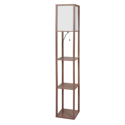 EMITTO LED Floor Lamp with Storage Shelf Brown-1864184393971666944