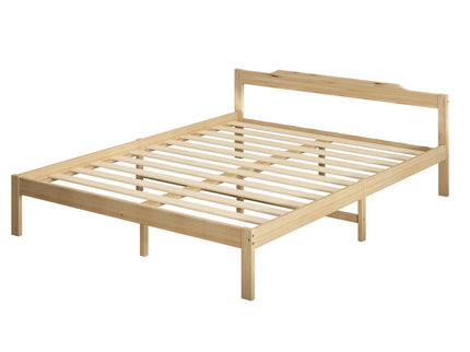 Levede Wooden Bed Frame Double Size Nature Natural-1864183192416817152