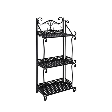 Levede Plant Stand 3 Tiers Outdoor Indoor Black-1973193777447309312