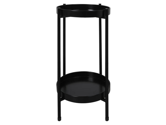 Levede 2 Tier Plant Stand Metal Flower Black Medium-1886651024337408000