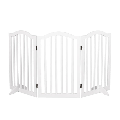 PaWz Wooden Pet Gate Dog Fence Safety White-1864184532694077440