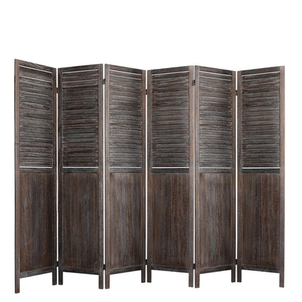 Levede 6 Panel Partition Room Divider Brown-1973193788067287040