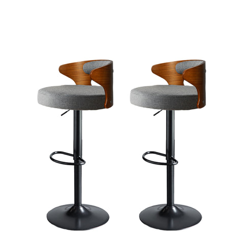 Levede 1x Kitchen Bar Stools Gas Lift Grey-1910113240189374464