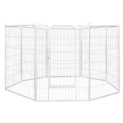 PaWz 8 Panel 48'' Pet Dog Playpen Puppy White 4kg chicken-1973193828466823168