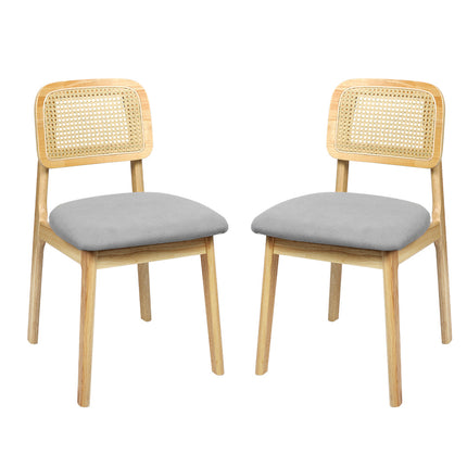Levede 2x Dining Chair Wood Rattan Armless Natural-1975420339236245504