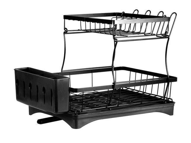 TOQUE Detachable Dish Drying Rack Cutlery Black-1864184346462785536