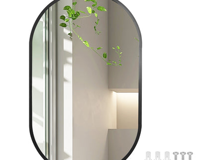 Yezi Large Wall Mirror Bathroom Decor Black-1910112986949881856