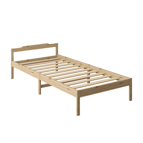 Levede Wooden Bed Frame King Single Nature Natural-1864183192769138688