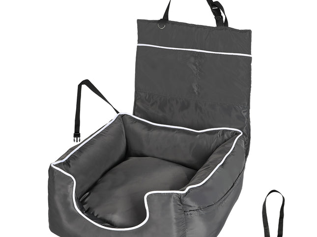 PaWz Dog Car Booster Seat Belt Pet Backrest Grey-1886651029483819008