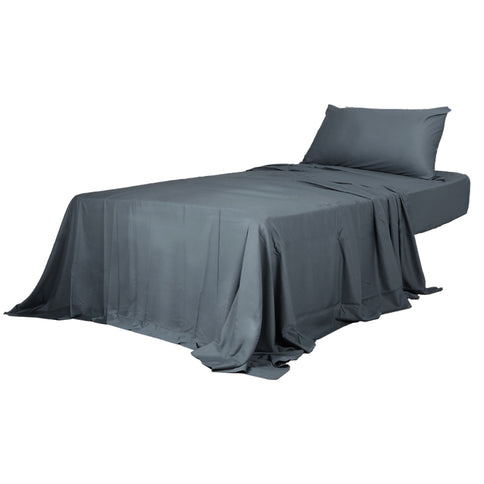 Dreamz 3pcs Sinigle Size 100% Bamboo Bed Sheet Set in Charcoal Colour Single-1910113202633576448