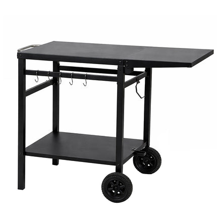 Levede Outdoor Kitchen Cart Mobile Foldable Food Prep BBQ Grill Dining Table-2050059021397921792