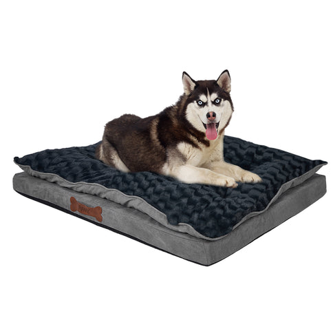 Dog Calming Bed Warm Soft Plush Comfy M Grey Medium-1864184508564246528