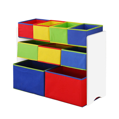 Levede Kids Toy Box 9 Bins Storage Rack White-1864184634796019712