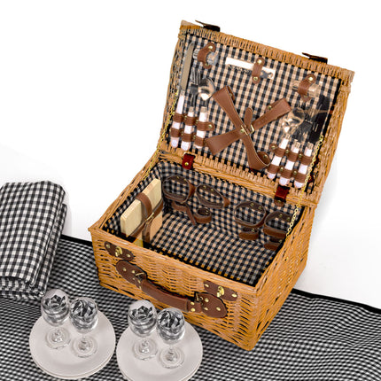 4 Person Picnic Basket Baskets Set Outdoor-1973193795138883584